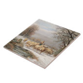 冬の景色の彼女の群を持つShepherdess ( タイル (側面)