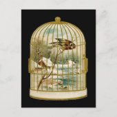 冬の景色の鳥はがき ポストカード (正面)