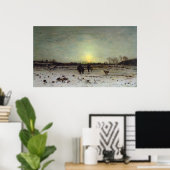 冬の景色を夕暮れ ポスター (ホームオフィス)