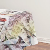 冬の景色トナカイとログキャビンの水色 テーブルクロス (インサイチュ)