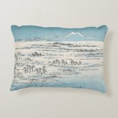 冬の景色上のワタリガラス アクセントクッション (裏面)