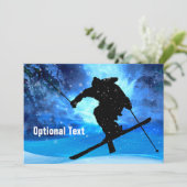 冬の景色及びカスタマイズ可能なフリースタイルのスキーヤー- 招待状 (スタンド正面)