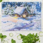 冬の景色 キッチンタオル (折り畳み)