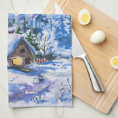 冬の景色 キッチンタオル (四つ折り)