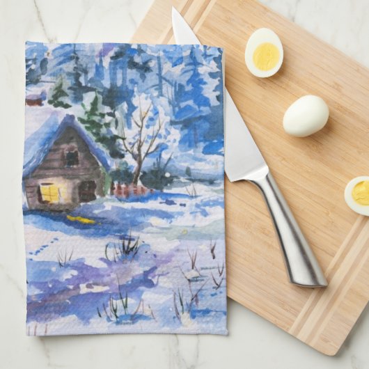 冬の景色 キッチンタオル (四つ折り)