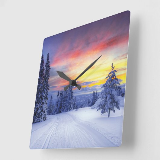 冬の景色 スクエア壁時計 (傾斜)