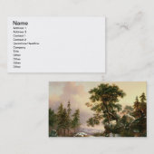 冬の景色(パネルの油)のオオカミ 名刺 (正面/裏面)