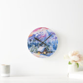 冬の景色 ラウンド壁時計 (ホーム)