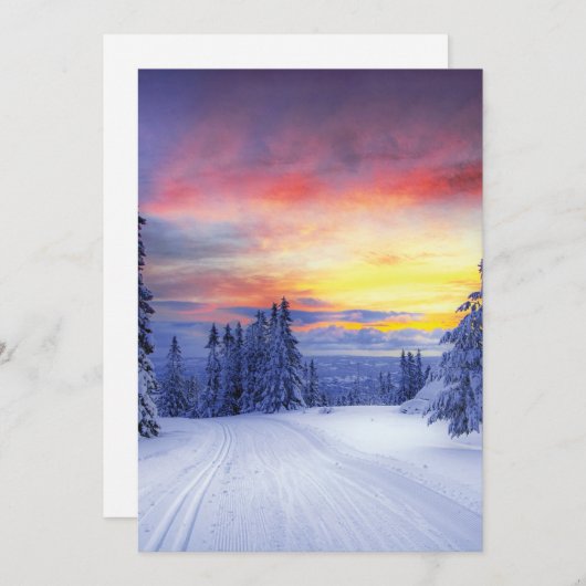 冬の景色 招待状 (正面/裏面)