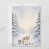 冬の景色 雪の森 クリスマスパーティー 招待状 (裏面)