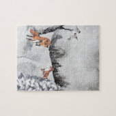 冬の景観水の色のキツネ ジグソーパズル (横)