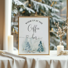 冬の暖かいコーヒーバーポスター ポスター
