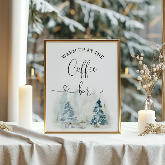 冬の暖かいコーヒーバーポスター ポスター