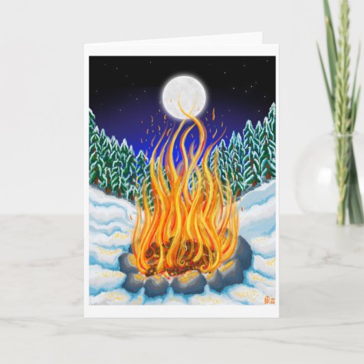 冬の暖かいホリデーカード シーズンカード (正面)