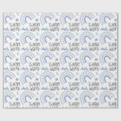 冬の暖かい願いブルースノーフレーク虹 ラッピングペーパー (フラット)