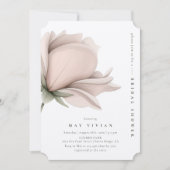 冬の暖かさの独身の大きなフローラブライダルシャワー 招待状 (正面)