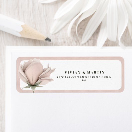 冬の暖かさの独身の大きなフローラ差出人住所 ラベル (インサイチュ)