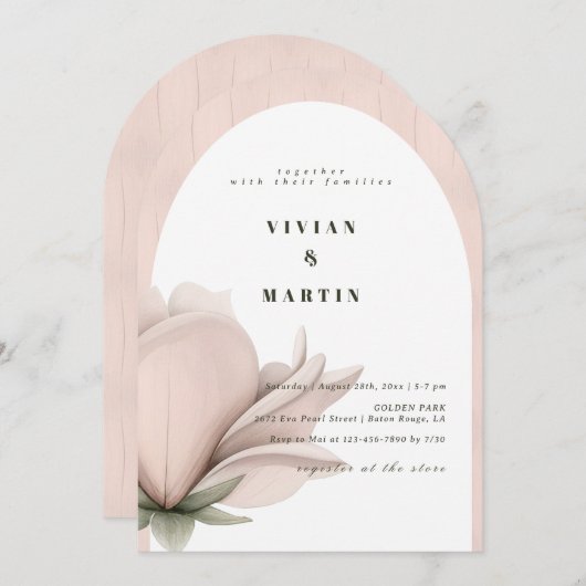 冬の暖かさ結婚フローラ 招待状 (正面/裏面)