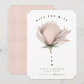 冬の暖かさ シングル ビッグ フラワル セーブ・ザ・デート 招待状 (正面/裏面)