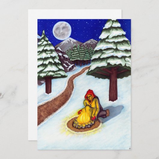 「冬の暖かさ」封筒つきホリデーカード シーズンカード (正面/裏面)