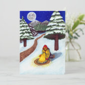 「冬の暖かさ」封筒つきホリデーカード シーズンカード (スタンド正面)