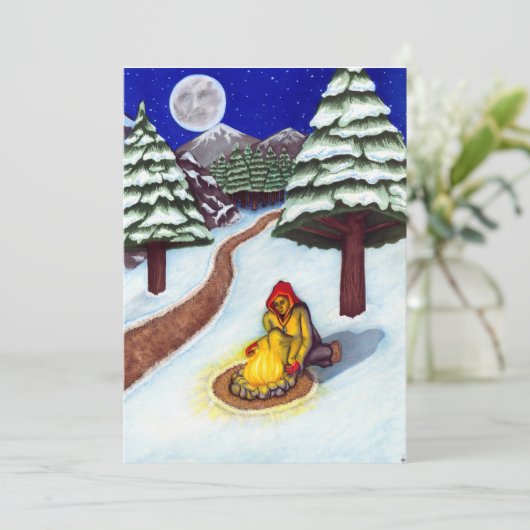 「冬の暖かさ」封筒つきホリデーカード シーズンカード (スタンド正面)