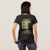 冬の暗い道の長い夜Tシャツ/黒グラフィック Tシャツ (裏面フル)