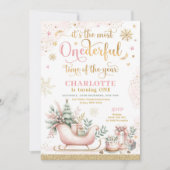 冬の最も優れた時間誕生日 招待状 (正面)