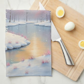 冬の最初の光 キッチンタオル (四つ折り)