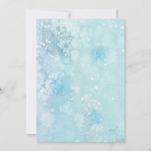 冬の最初の誕生日スノーフレーク 招待状 (裏面)