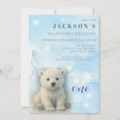 冬の最初の誕生日パーティーへの招待 招待状 (正面)