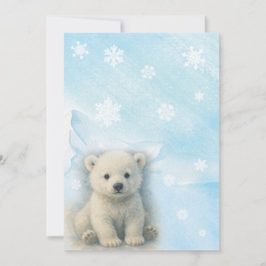 冬の最初の誕生日パーティーへの招待 招待状 (裏面)