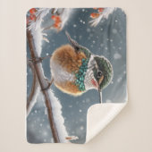 冬の最初の雪の中のハチドリ シェルパブランケット (正面)