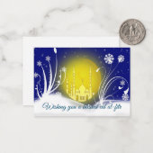 冬の月に花を渦巻く ノートカード (正面/裏面インサイチュ)