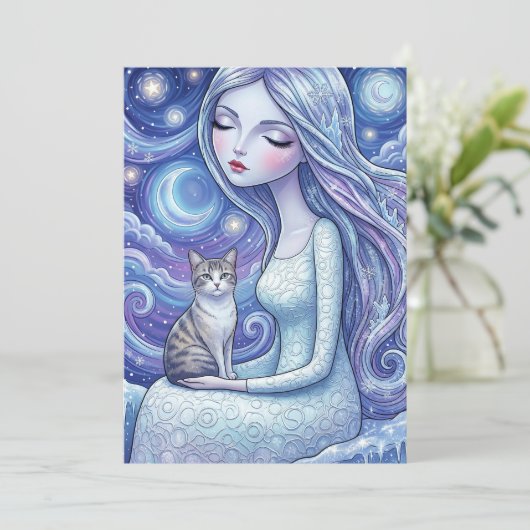 冬の月の乙女と銀の猫の幻想的なホリデー (スタンド正面)