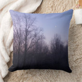 冬の月の朝の風景の写真 クッション (ブランケット)