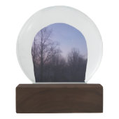 冬の月の朝の風景の写真 スノーグローブ (裏面)