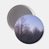 冬の月の朝の風景の写真 マグネット (正面/裏面)