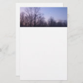 冬の月の朝の風景の写真 便箋 (正面/裏面)