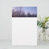 冬の月の朝の風景の写真 便箋 (スタンド正面)