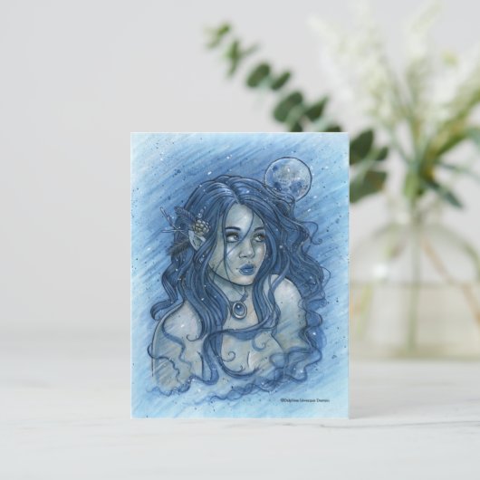 冬の月はがき ポストカード (スタンド正面)