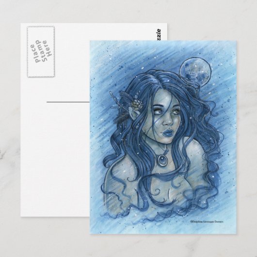 冬の月はがき ポストカード (正面/裏面)