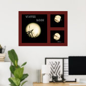 冬の月コラージュ ポスター (ホームオフィス)