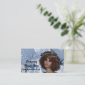 冬の月ファンタジー女性の名刺 名刺 (スタンド正面)