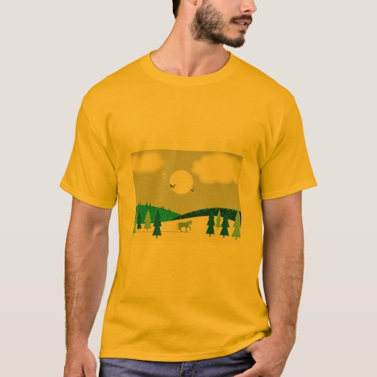 冬の月明かり。 Tシャツ (正面)