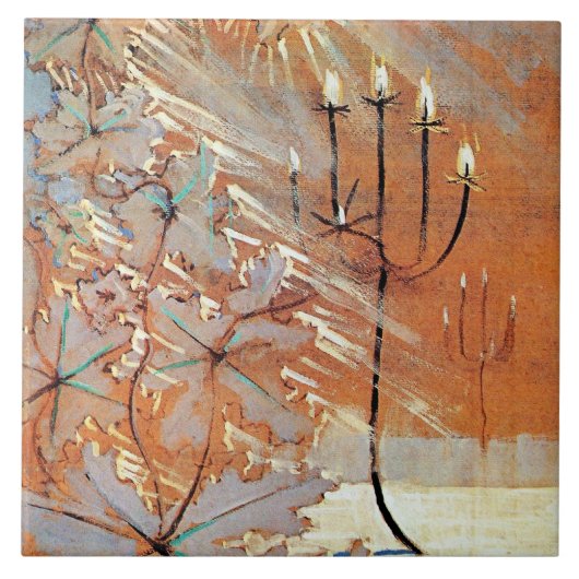 冬の有名な絵画 (V) タイル (正面)