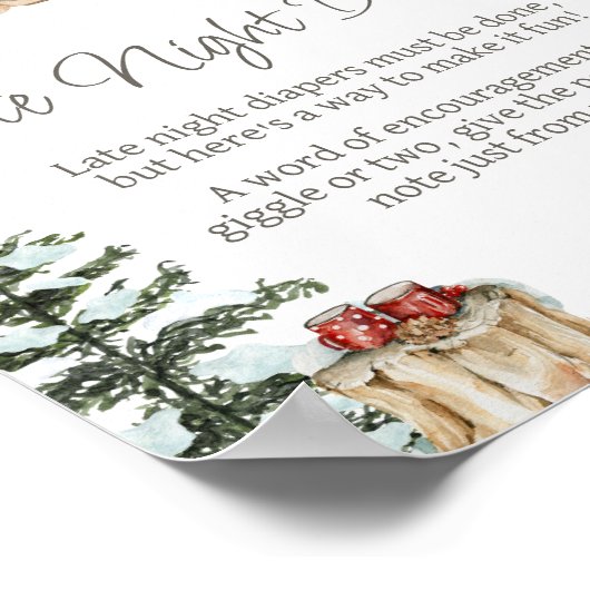 冬の服その冷たい外の深夜おむつ ポスター (角)