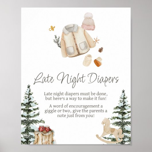 冬の服その冷たい外の深夜おむつ ポスター (正面)