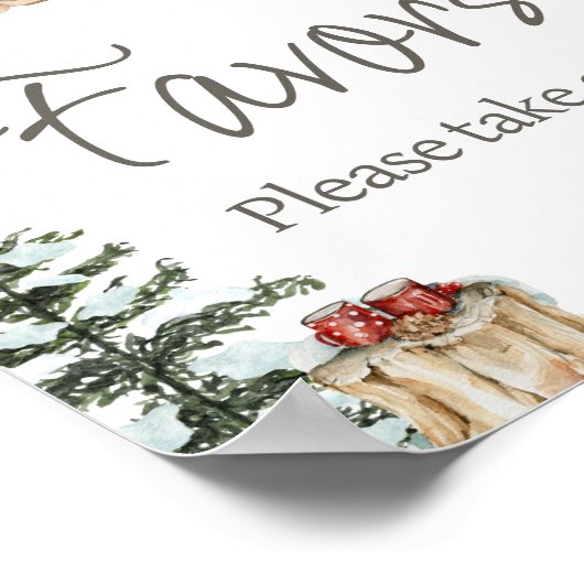 冬の服その冷たい外の赤ちゃんシャワーの好意 ポスター (角)