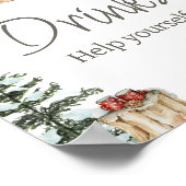 冬の服その冷たい外の赤ちゃんシャワー飲料 ポスター (角)